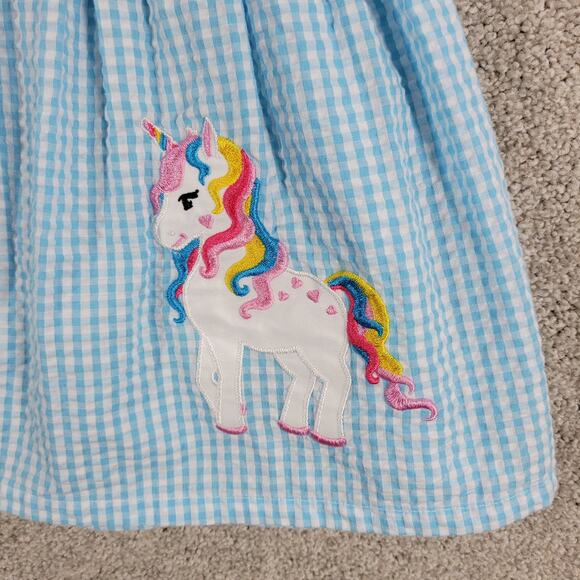 Emily Rose Unicorn Dress 18mo Blue Gingham Check Seersucker Halter‎ Sundress - Picture 12 of 14
